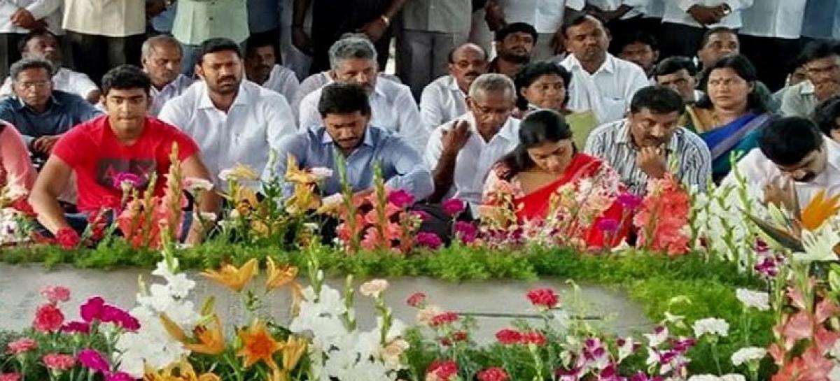 YS Jagan pays tribute to YSR on 8th death anniversary